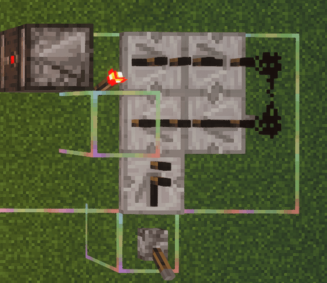 Scheme for automated ore production of condensed ore blue using a cobblestone generator