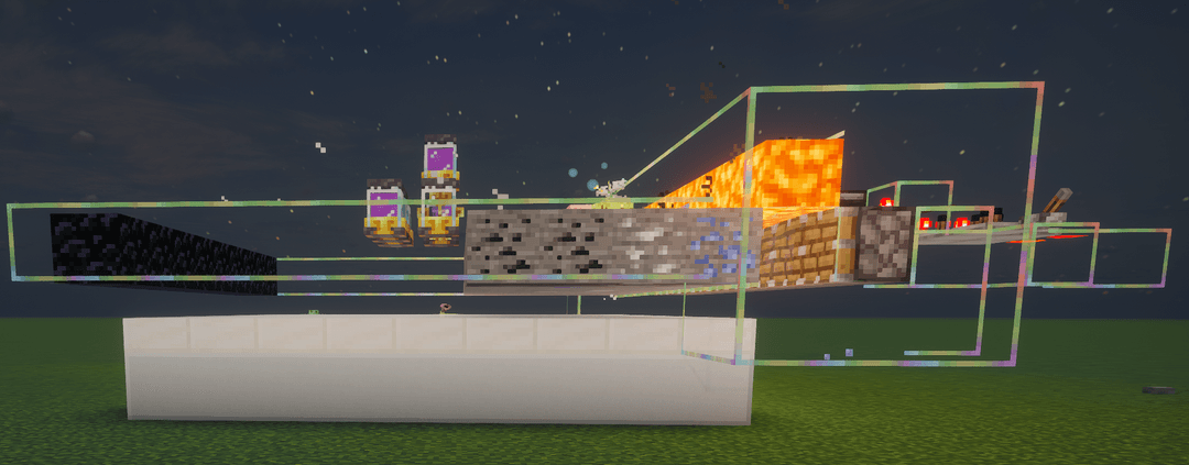Scheme for automated ore production of condensed ore blue using a cobblestone generator